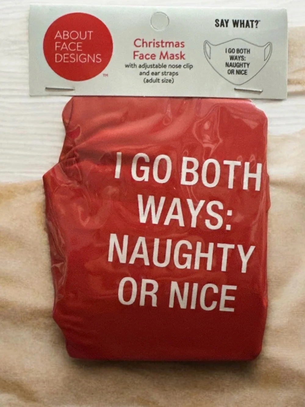 About Face Designs Christmas Face Mask - 